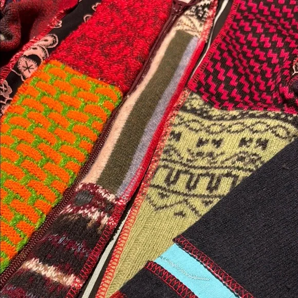 Colorful Patchwork Knit Jacket - Picture 2 of 2